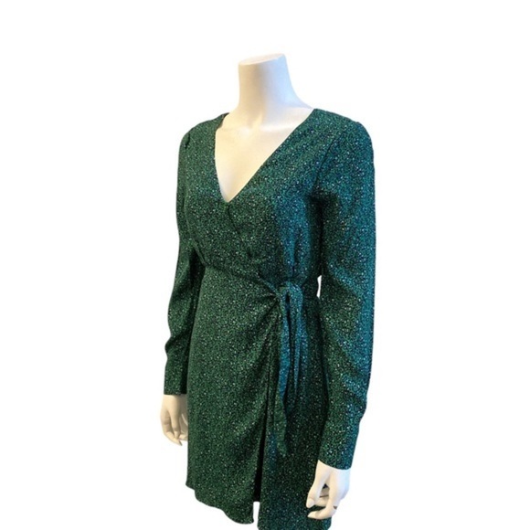 NWT SANCTUARY Green Leopard Wrap Dress, size 2 - Picture 2 of 9